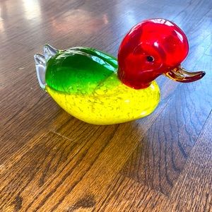 Fifth Avenue Crystal Ltd Beautiful Art Glass Duck- stunning HEAVY piece